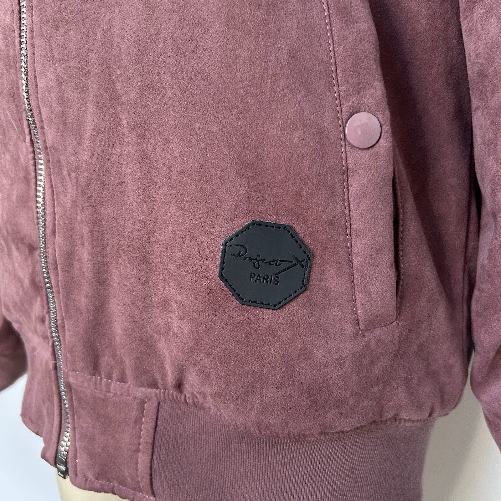 Project X Paris Burgundy faux Suede Bomber Jacket#bomber #suede