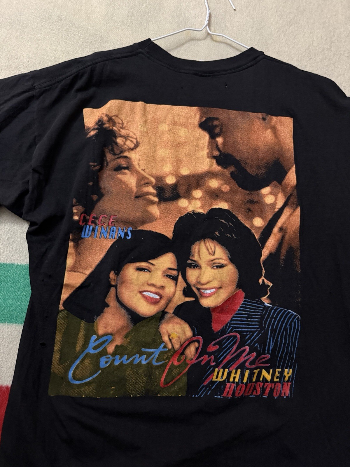 Dry Rot Vintage 90s Whitney Houston Rap Tee Not Wearable For Display Sold As Is