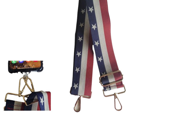 Adjustable Wide American FLAG Crossbody Strap Handbag Cell Phone Carry Lanyard