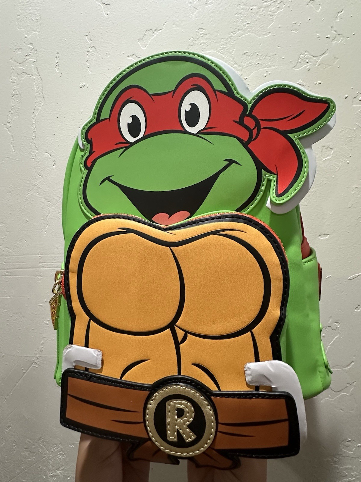 Nickelodeon TMNT Raphael Mini Backpack Loungefly Faux Leather Zip Graphic Print