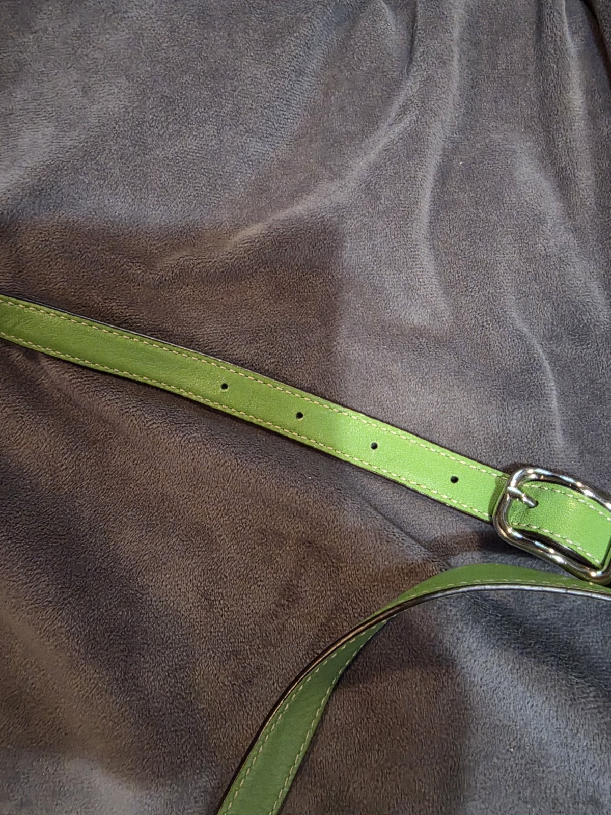 Vintage Coach Heritage Stripe hobo bag in a lime green & white signature canvas