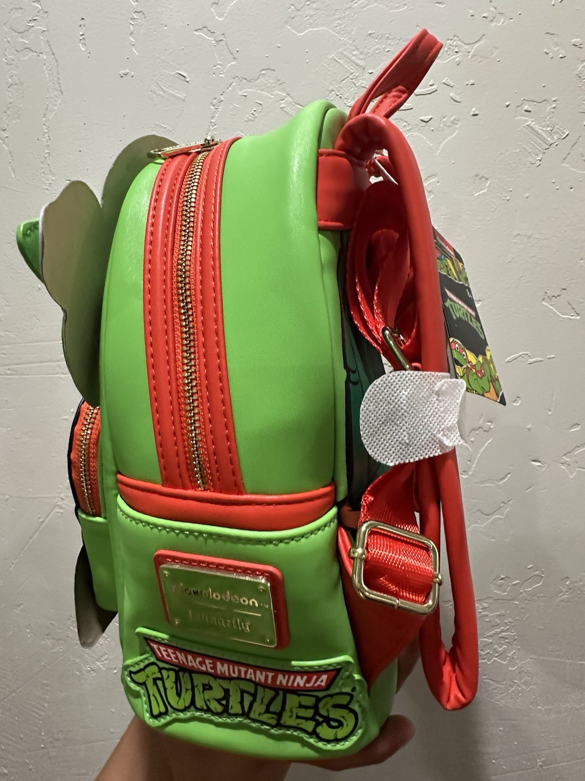 Nickelodeon TMNT Raphael Mini Backpack Loungefly Faux Leather Zip Graphic Print
