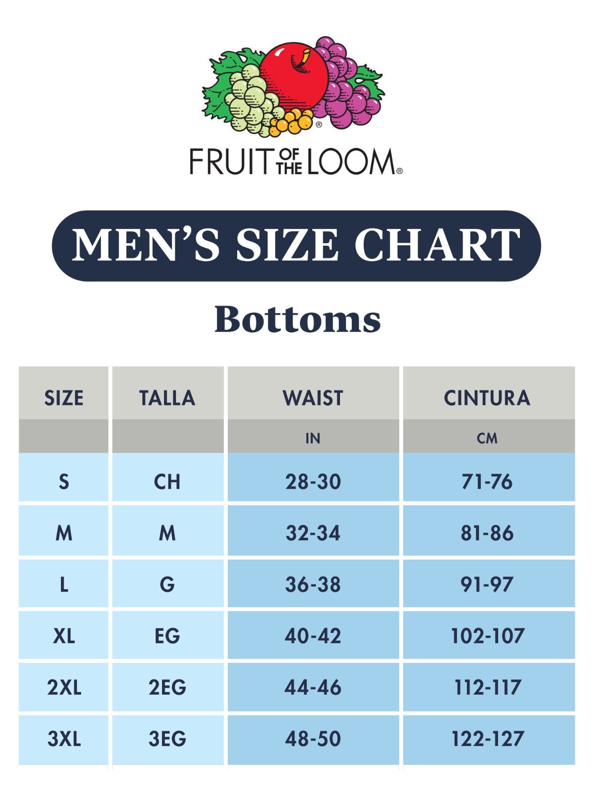 Fruit of the Loom Men’s White Briefs Underwear, 10- Pack, Size S to 2XL