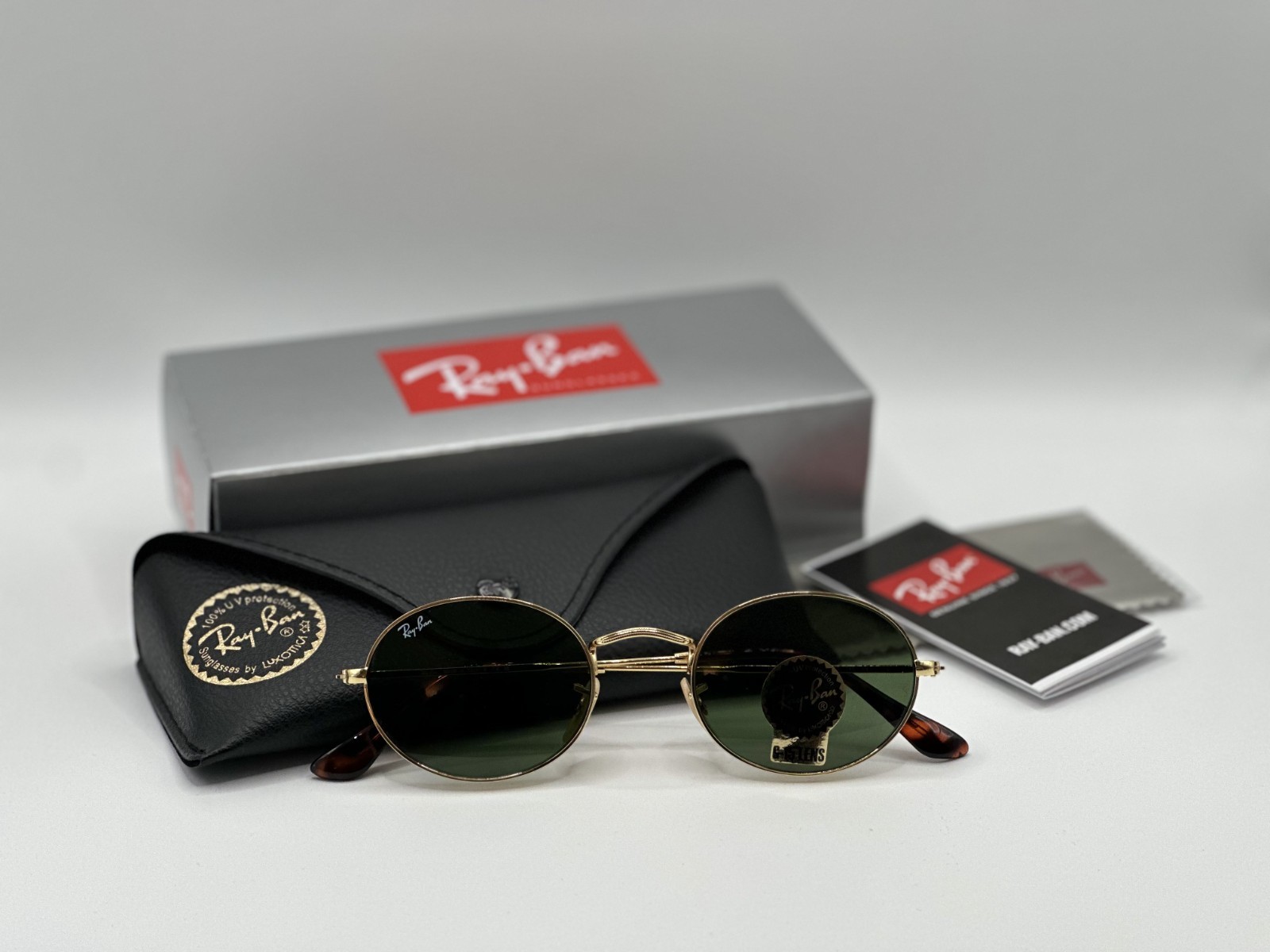 Ray Ban Sunglasses OVAL RB3547 001/31 Gold Frame /Green G-15 Lens 54MM