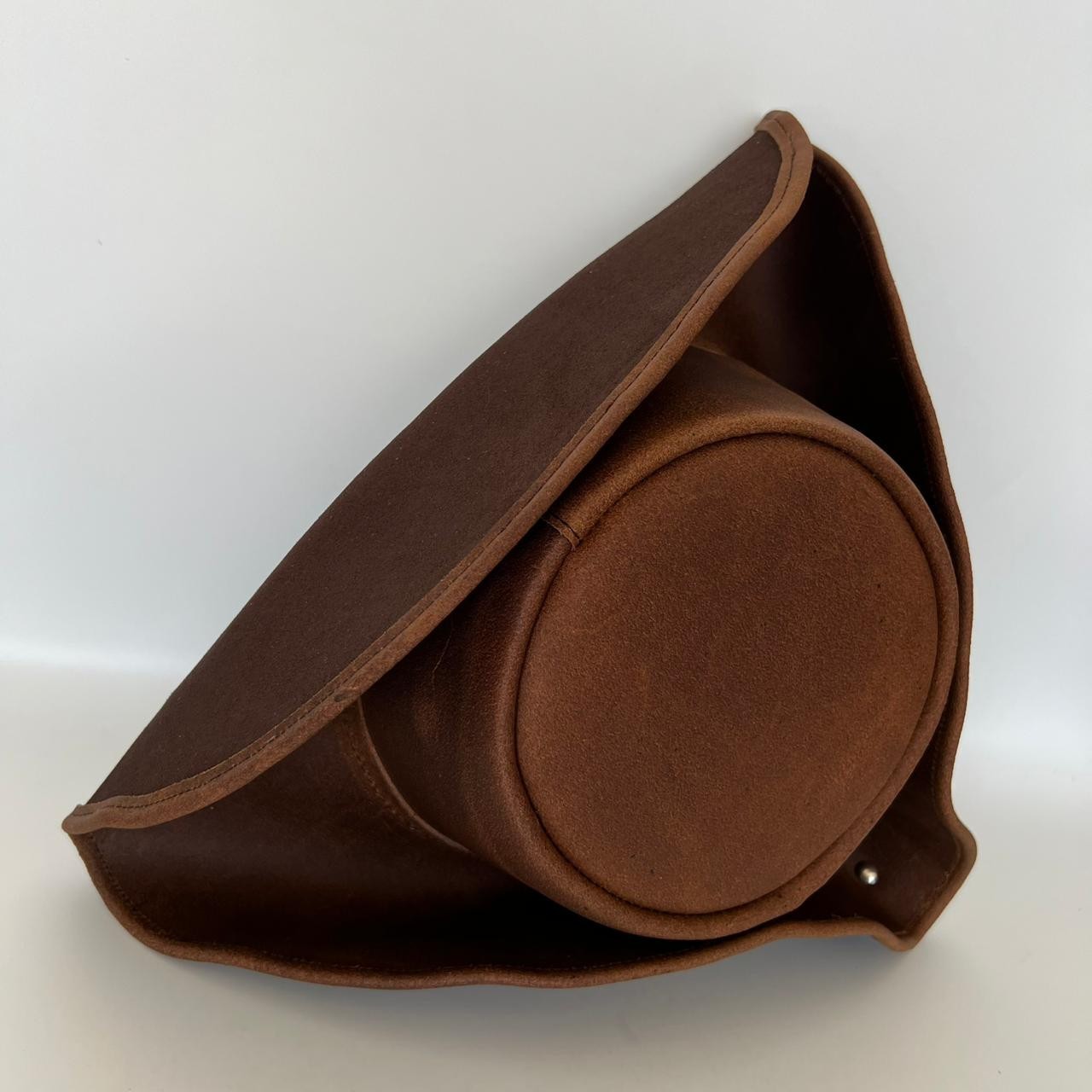 Brown Faux Leather Tricorn Pirate Hat Cross Stitch Handmade Costume LARP