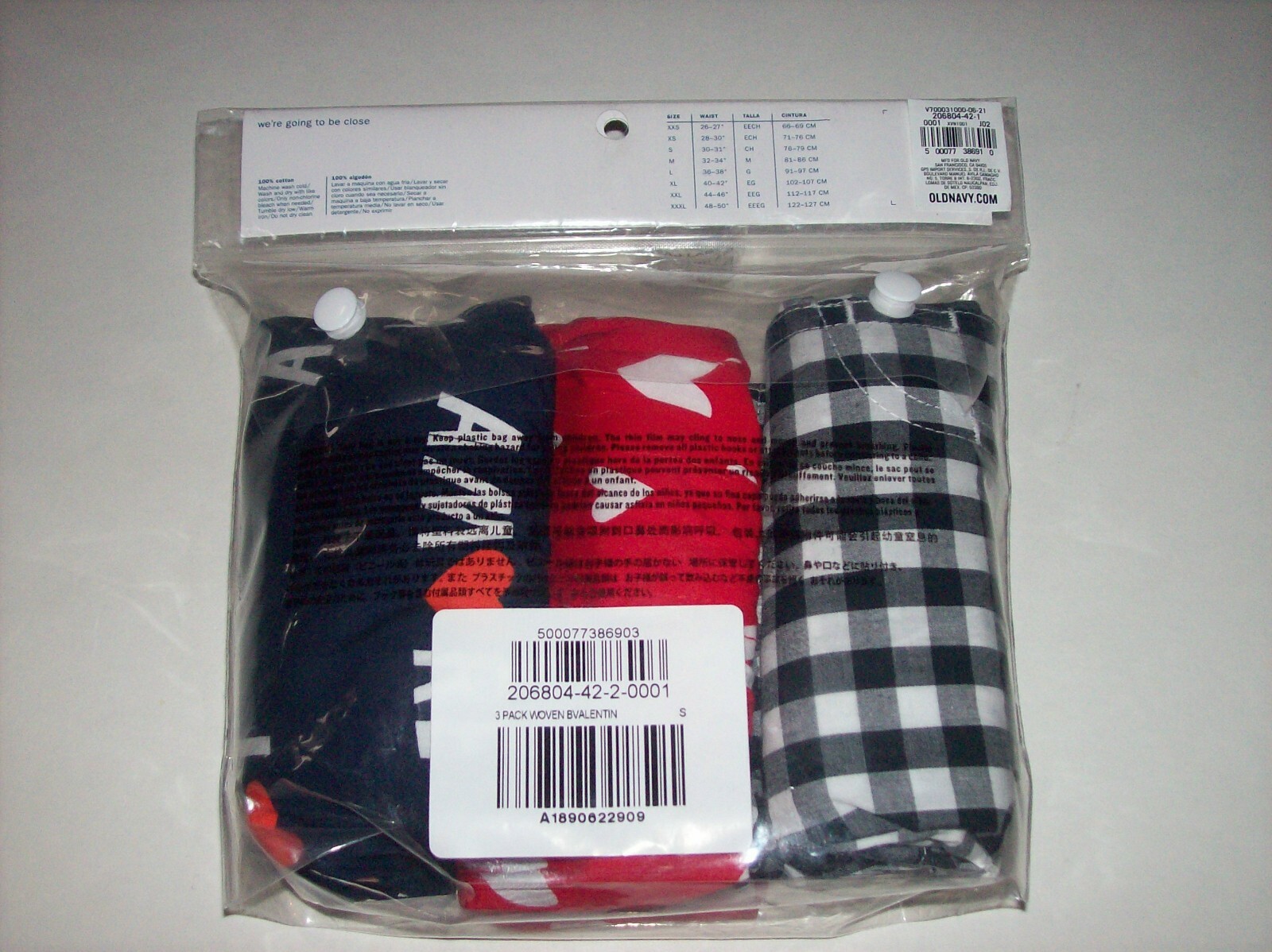 Old Navy Underwear Mens 3 Boxers Valentine Day S M L XL XXL XXXL New