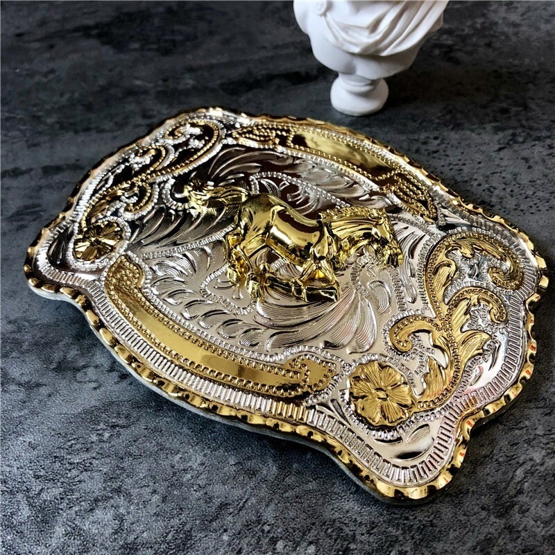 40mm Rock Bull Ride Rodeo Long Huge Big Cowboy Texas Western Shine Belt Buckle