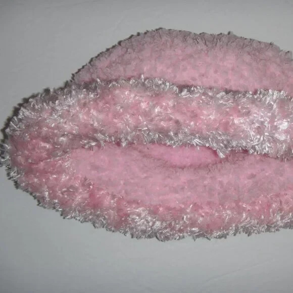 Fluffy Pink Faux Fur Roll Brim Winter Hat, One Size