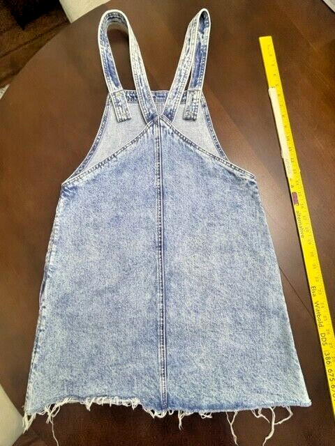 BLANK BYC Denim Jean Acid Wash Overalls MINI Skirt Y2K Jumper Overall SZ 26 S M