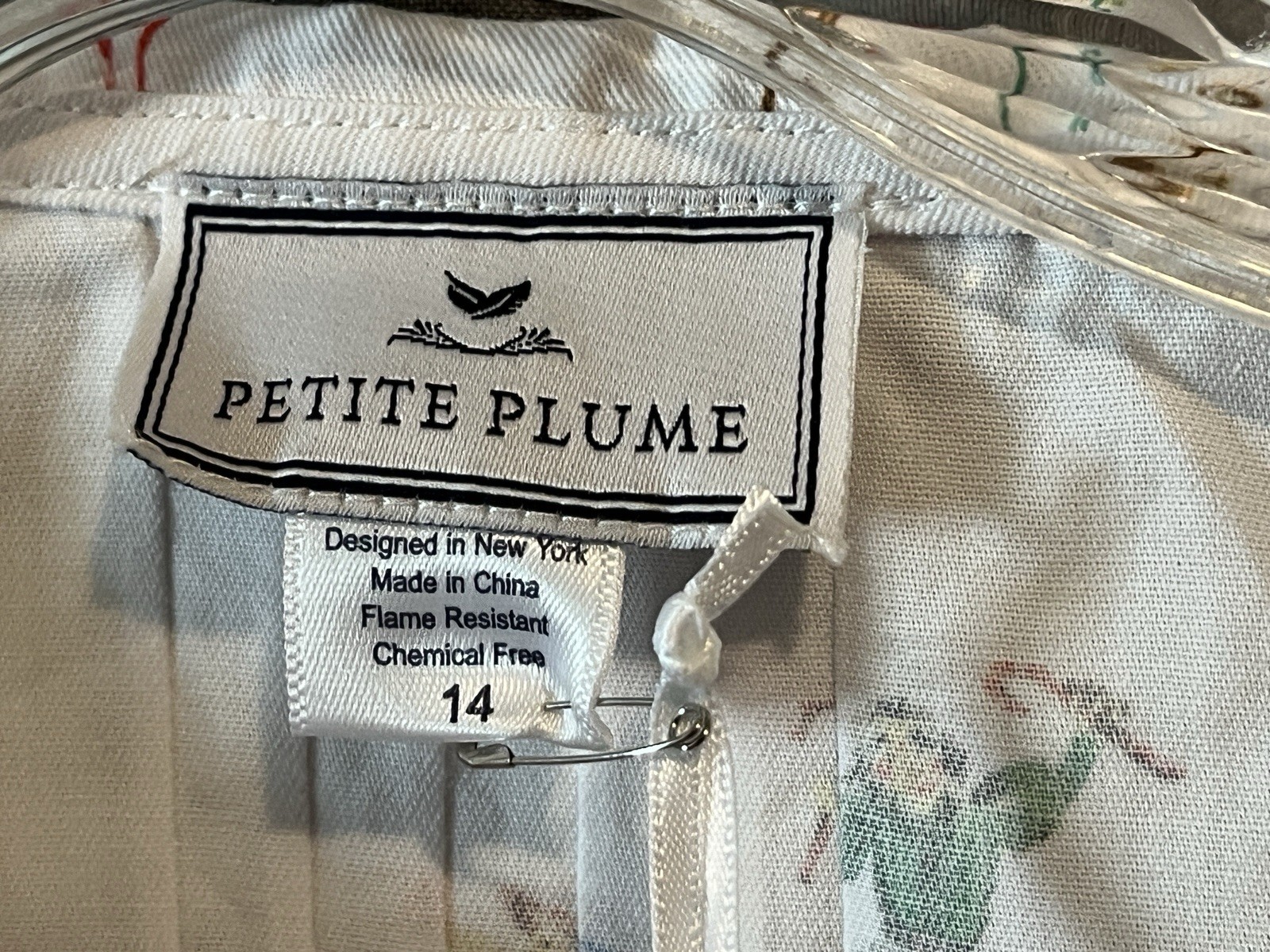 New girl’s size 14 Petite Plume nightgown 12 Days of Christmas white