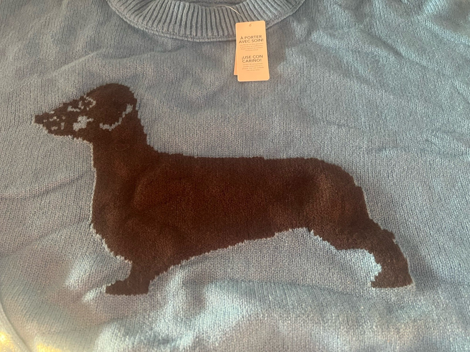 Aerie Softest Luxe Crew Neck Cozy Sweater Dachshund Dog Graphic Womens XXL New