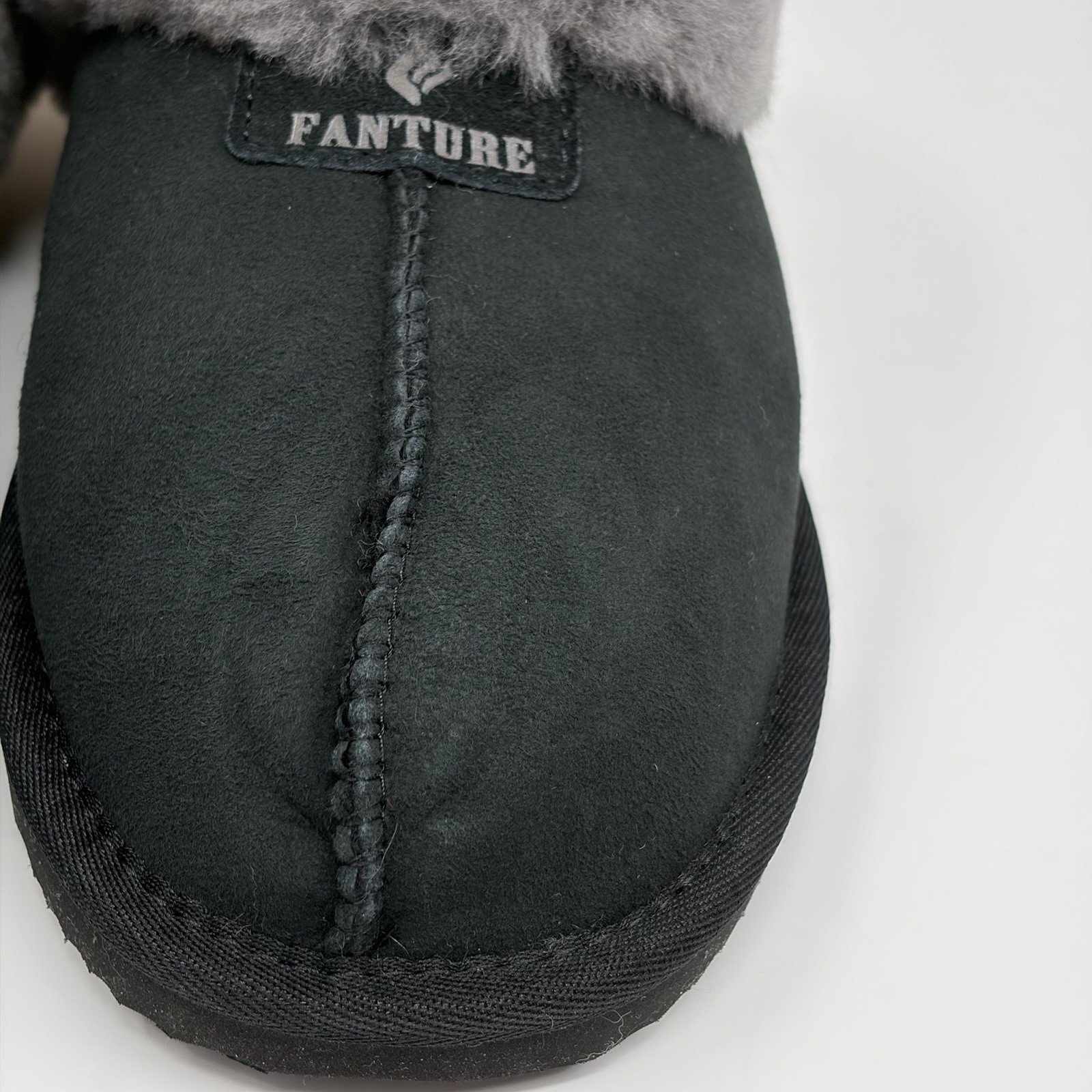 Fanture Cloud 901 Black Grey Sheepskin Memory Foam Slippers Women’s Size 11