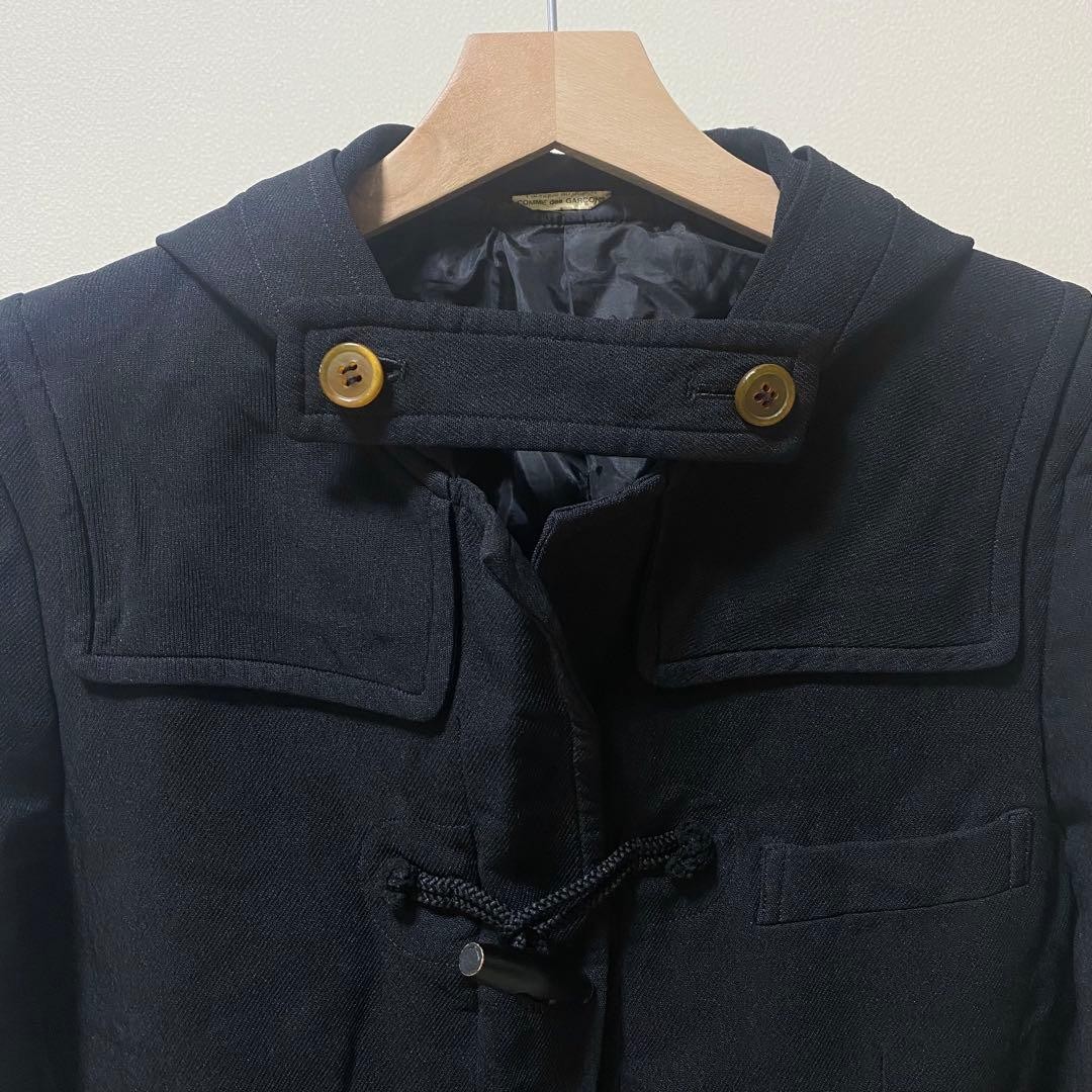 USED GARCONS HOMME PLUS 12SS POLYESTER SHRINK DUFFLE JACKET, BLACK GOOD