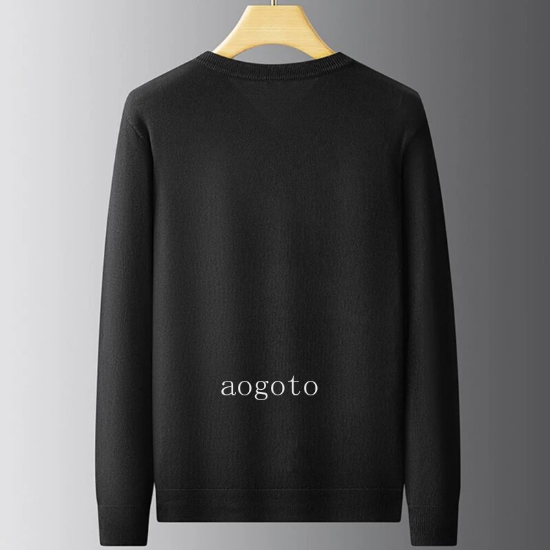 Autumn Winter V-Neck Sweater Men Soft Warm Cashmere Pullover Mens Sweaters