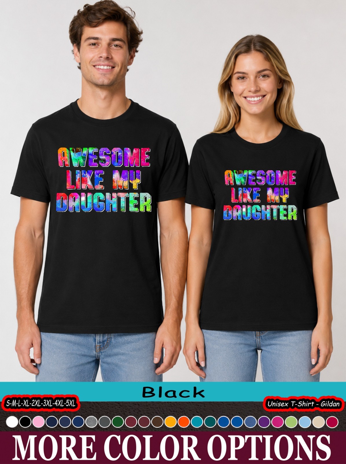 Proud Dad Awesome Like My Daughter Graphic Tee Father Gift
