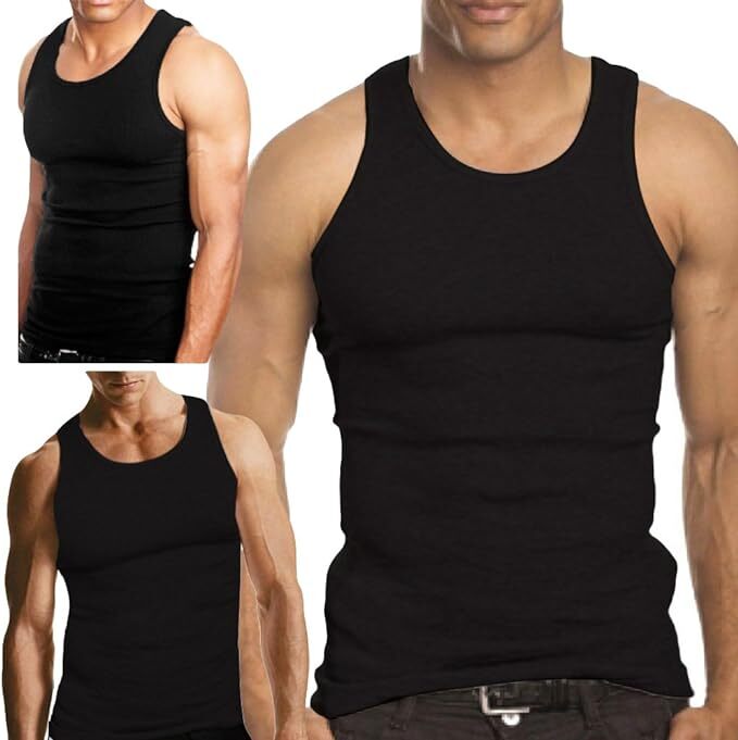 6-12 Pack Men’s Tank Top 100% Cotton A-Shirt Wife Beater Undershirts Size S-4XL