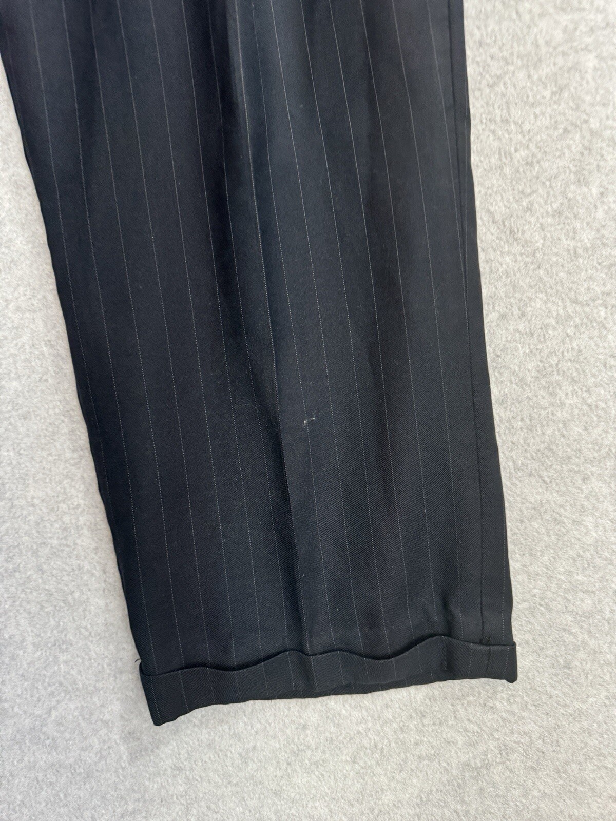 George Men’s Navy Blue Pinstripe Suit 42R 36 x 27 Three Button Blazer Trousers