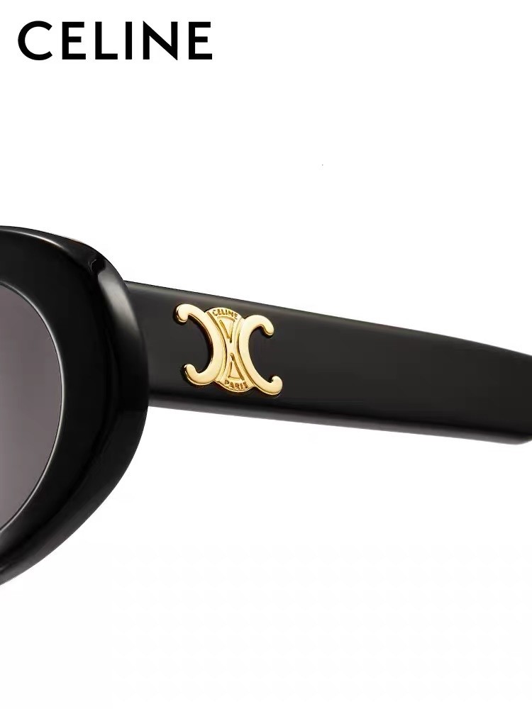 CELINE Triomphe CL40194U Black Oval Sunglasses 52mm 22mm 145mm – New in BOX