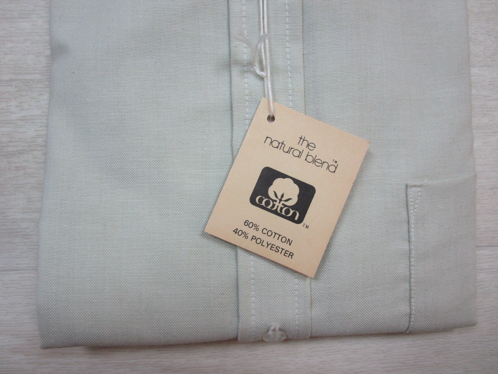 VTG NOS Cordova 16.5” Large (L) Long Sleeve Button Up 1980’s Natural Blend Khaki