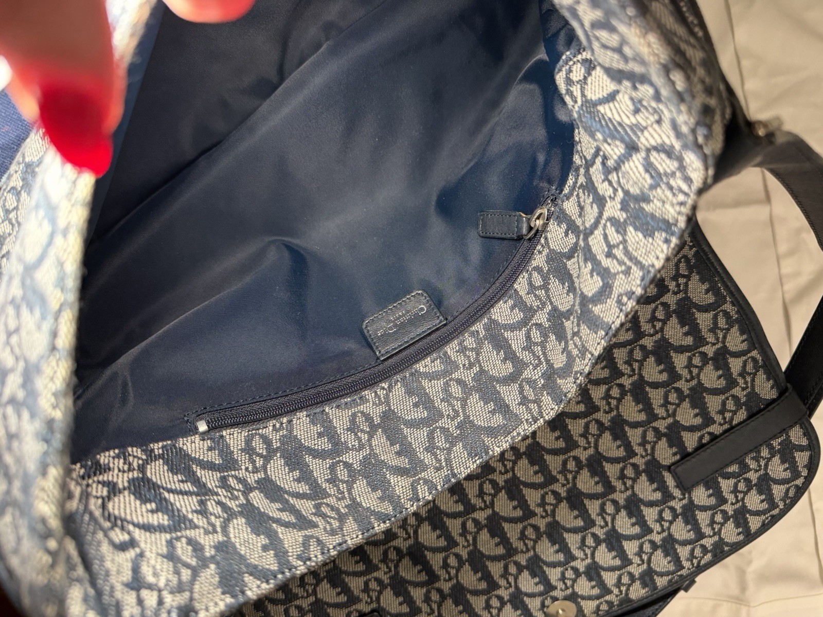 Christian Dior Diorissimo Blue Monogram Flap Messenger Crossbody Shoulder Bag