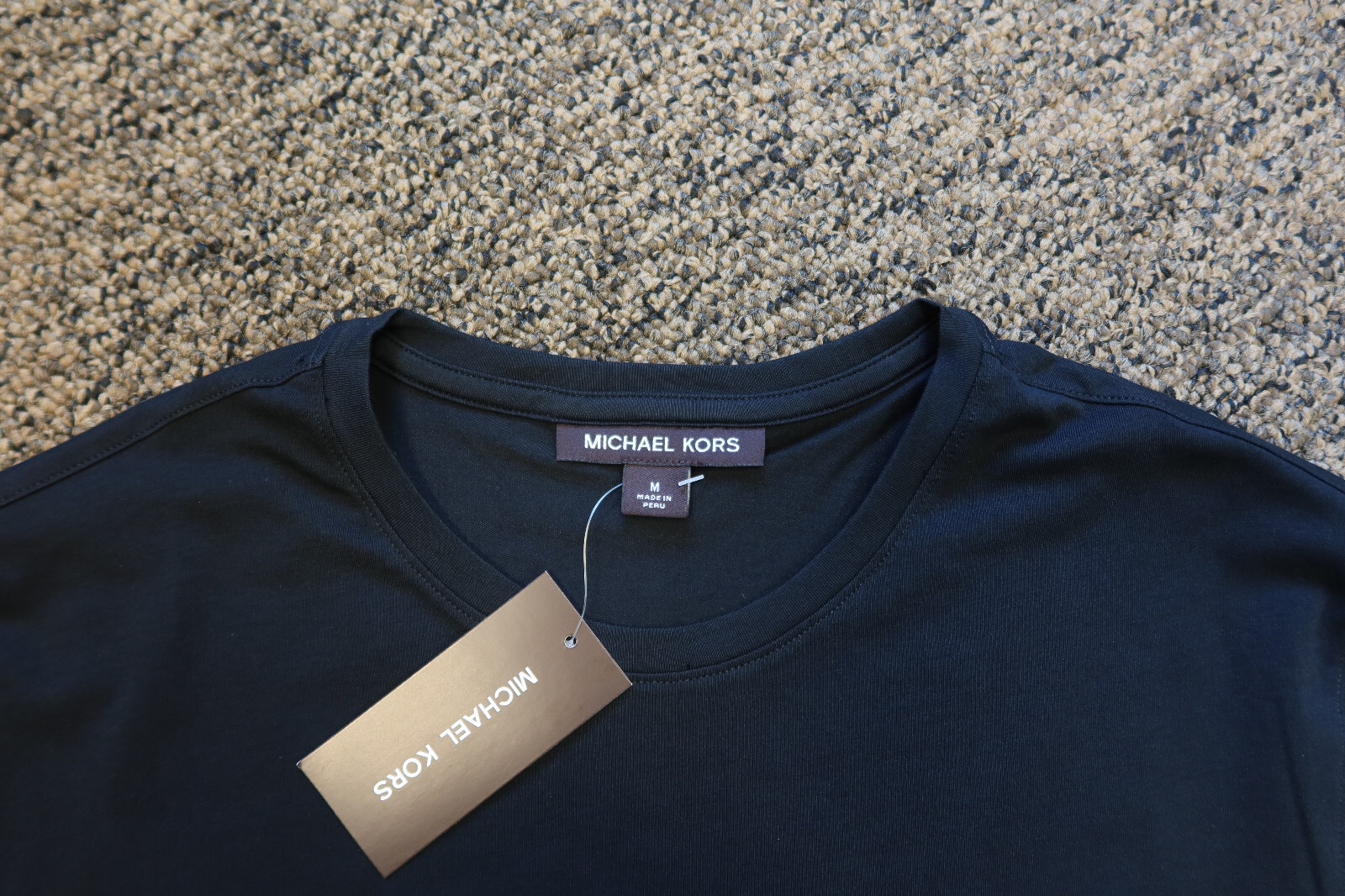 $69 New Michael Kors Men’s Cotton Blend Crew Neck Tee T-Shirt – MEDIUM – Black