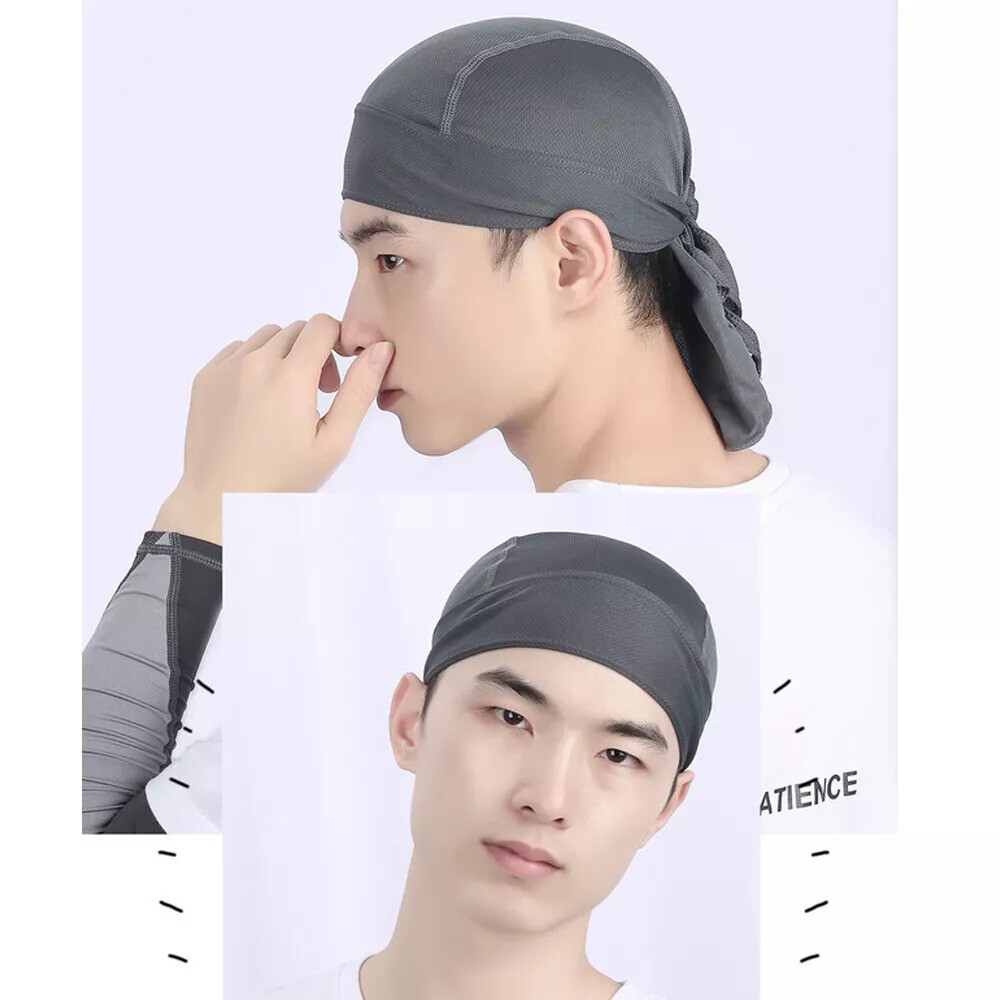 Cooling Motorcycle Wrap Biker Du Do Black Bandana Doo Rag Head Skull Cap Durag