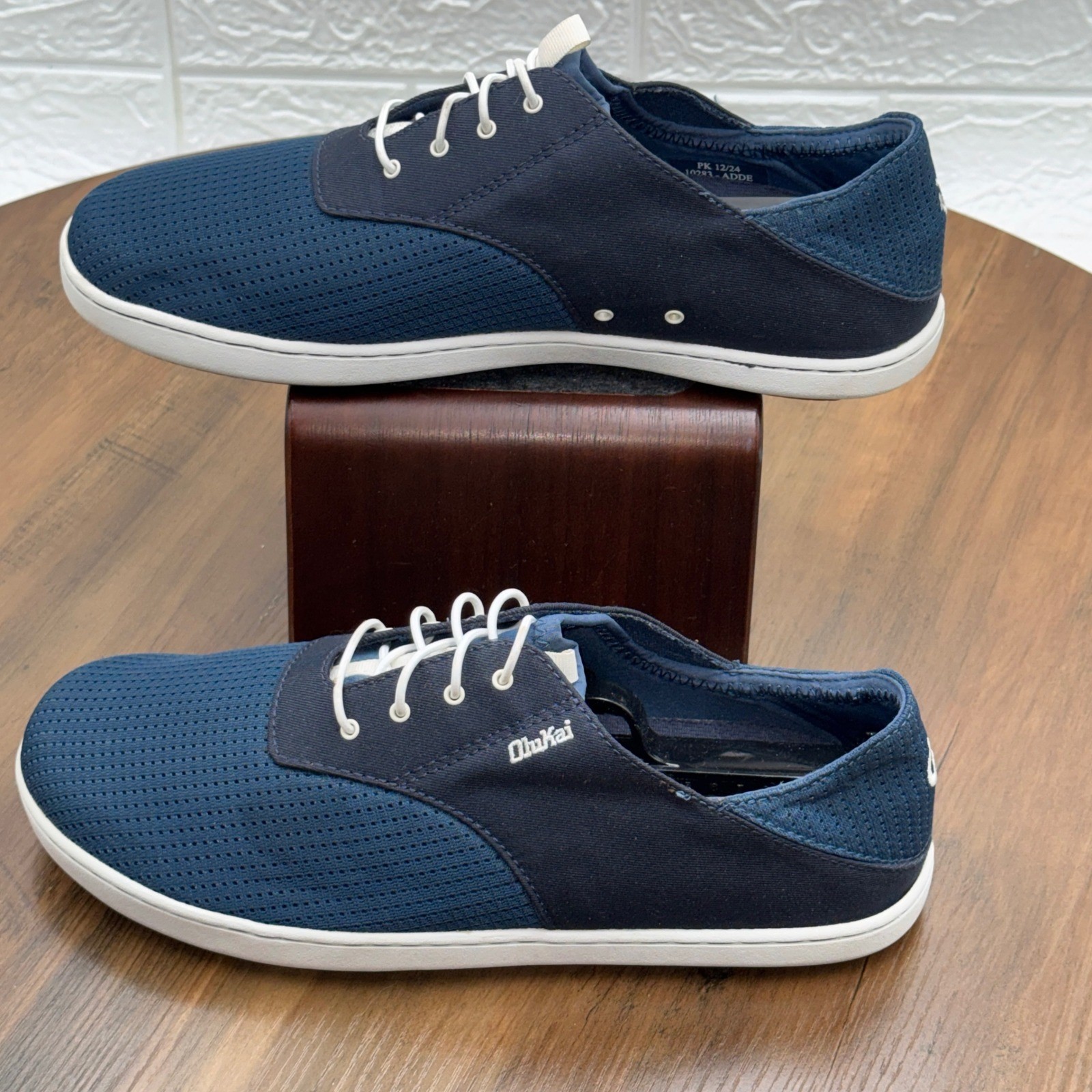 OluKai Nohea Moku Boat Shoes Mens 8.5 Blue Mesh Slip On Sneakers