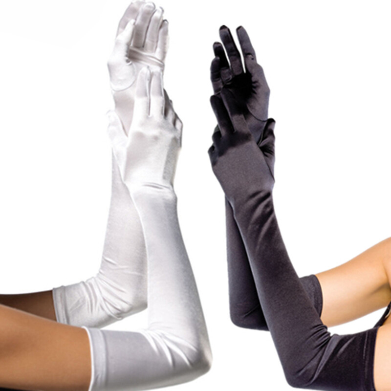 Women’s Satin Long Gloves Opera Wedding Bridal Evening Party Prom Costume Glove