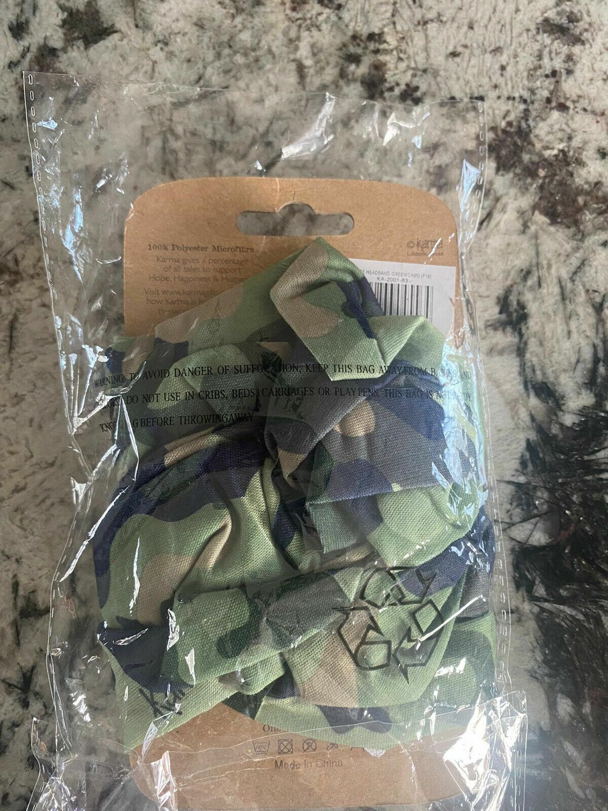 Karma Gifts Green Camo Wide Headband 100% Polyester Microfibre NEW