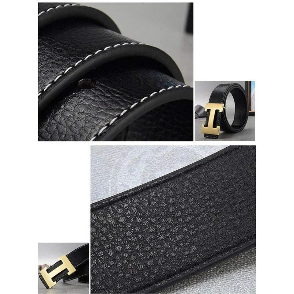 Width 3.5cm Famous Brand Belt Men Top Quality Genuine Luxury Leather Belts