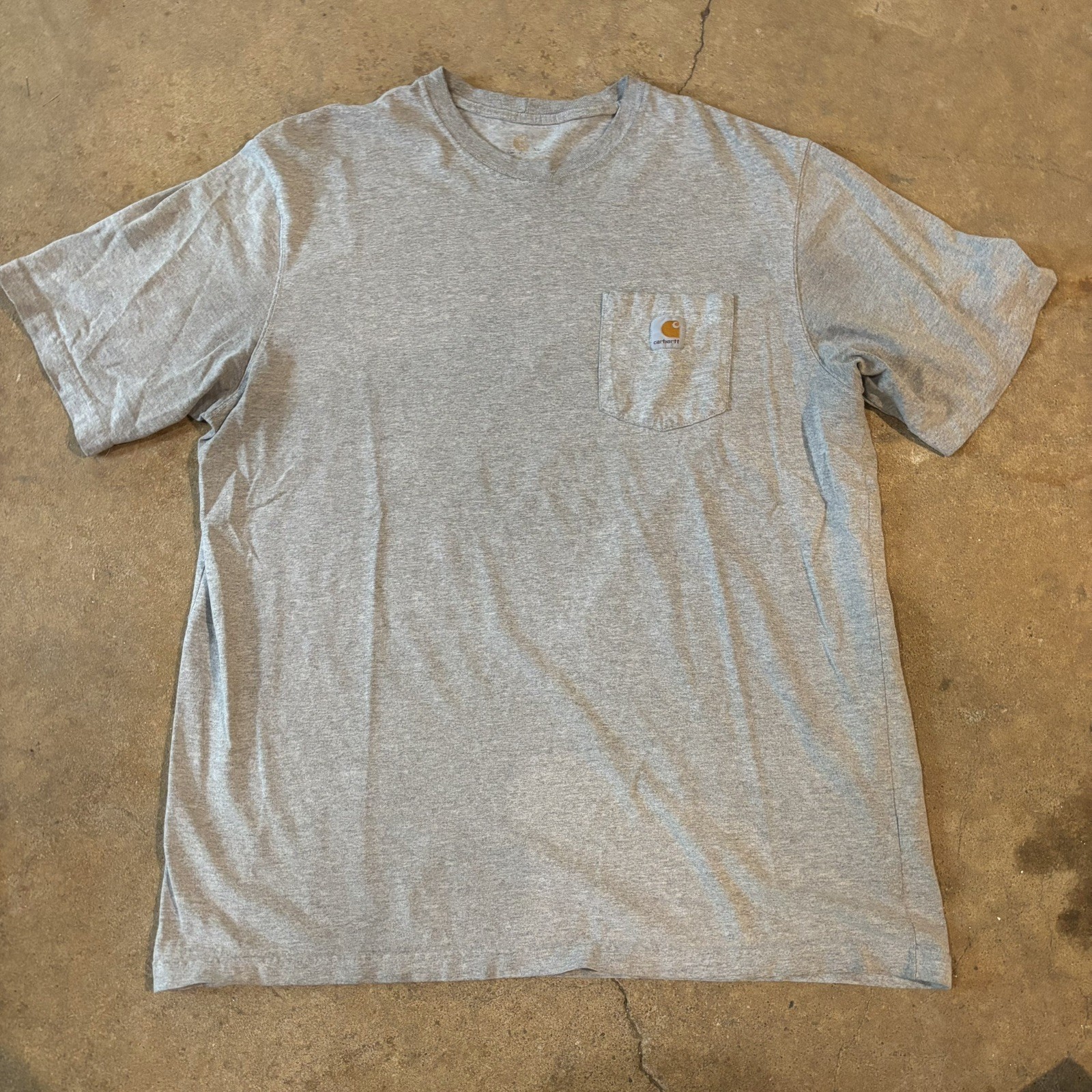 3 Pack of Gray Carhartt Men’s XL Loose Fit Pocket Logo Crew Short Sleeve T-Shirt