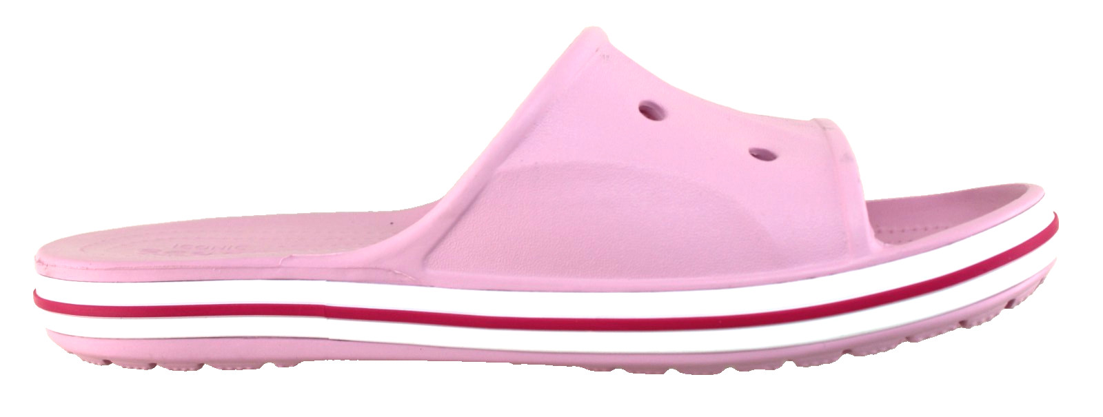 New CROCS Women’s 10 Bayaband Pink with Raised Crocs Logo Unisex Slide Sandals
