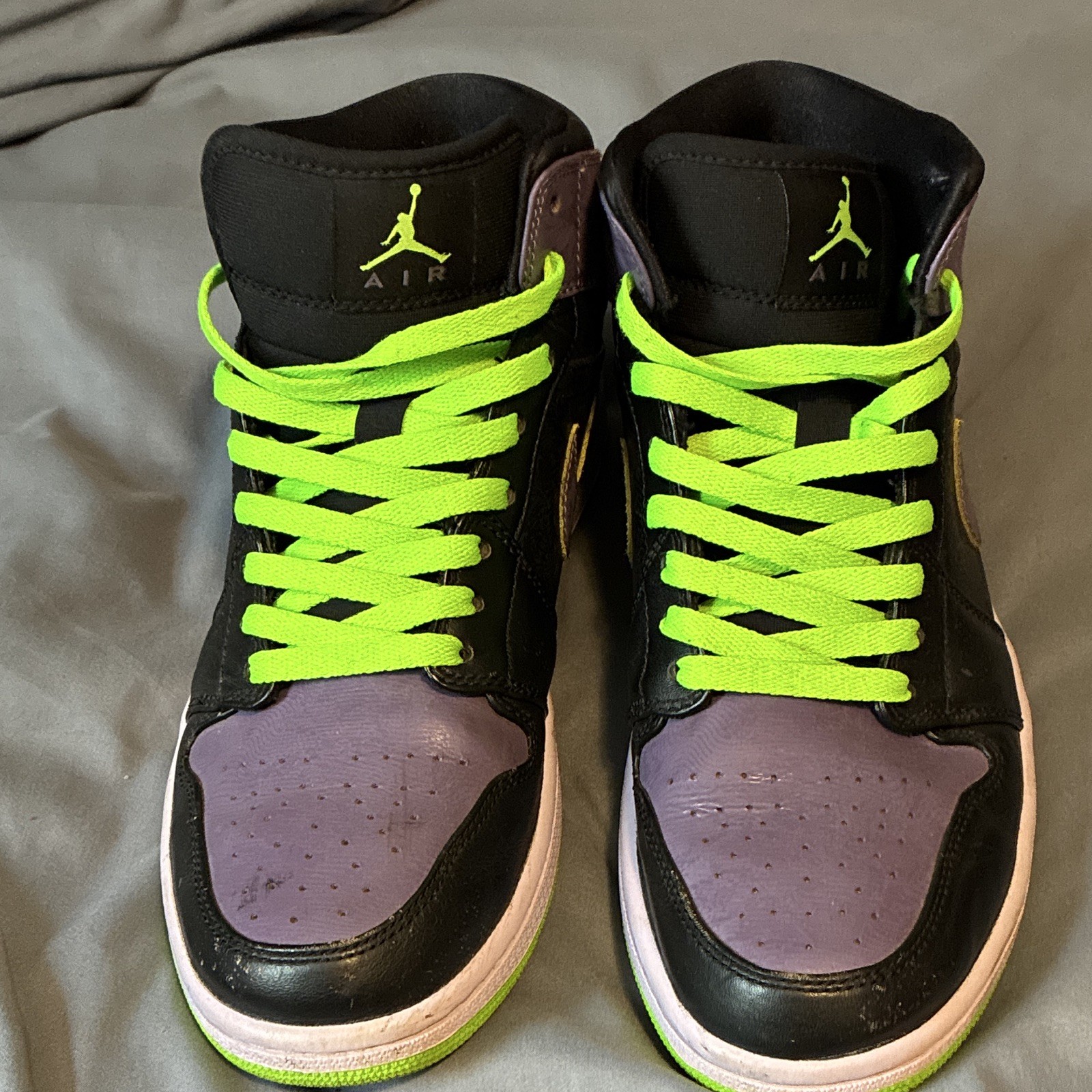 Jordan Air Jordan 1 Mid Retro “Joker” Black/Purple/Green Leather