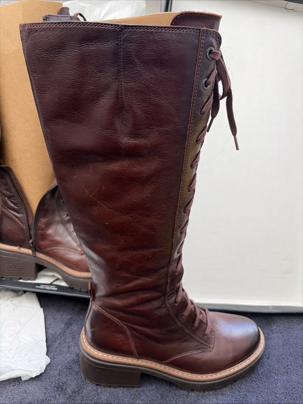 naturalizer Johni Cognac Lace Up womens boots 7.5