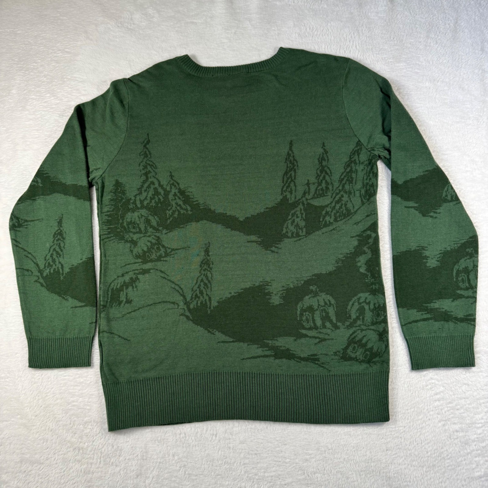 Dr. Seuss The Grinch Sweater Mens Large Green Whoville Graphic Knit