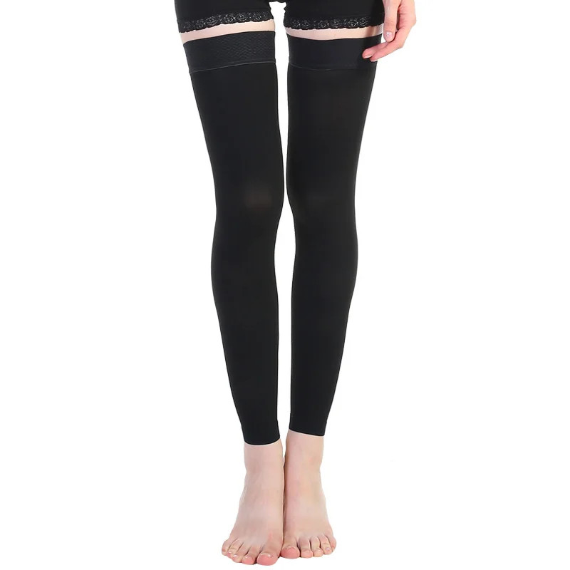 S M L XL XXL XXXL 23~32mmHg Men Woman Thigh High Medical Compression Stockin