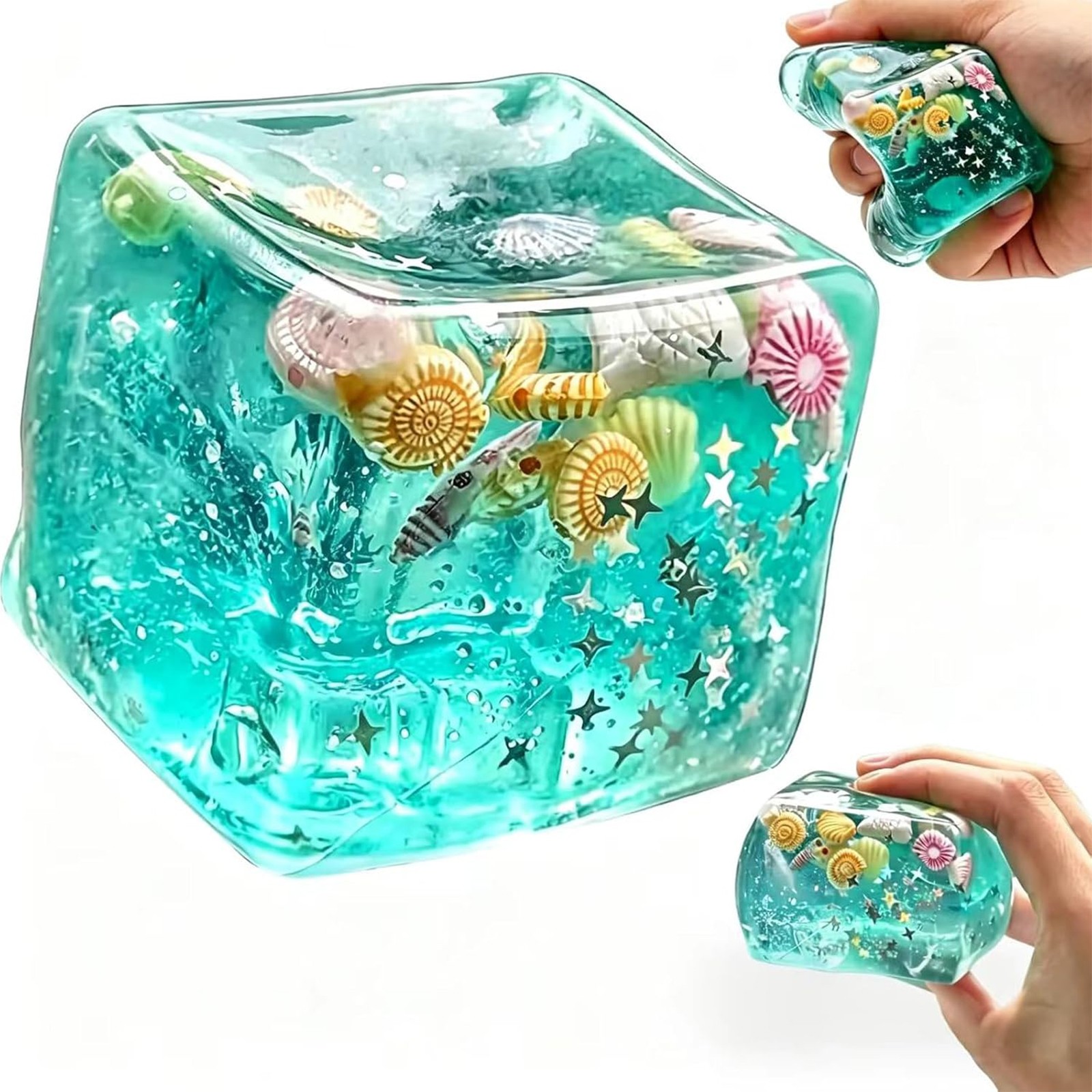 1Pcs Squishy Toys Funny Squeeze Toys Office Stress Relief Balls With Seashells