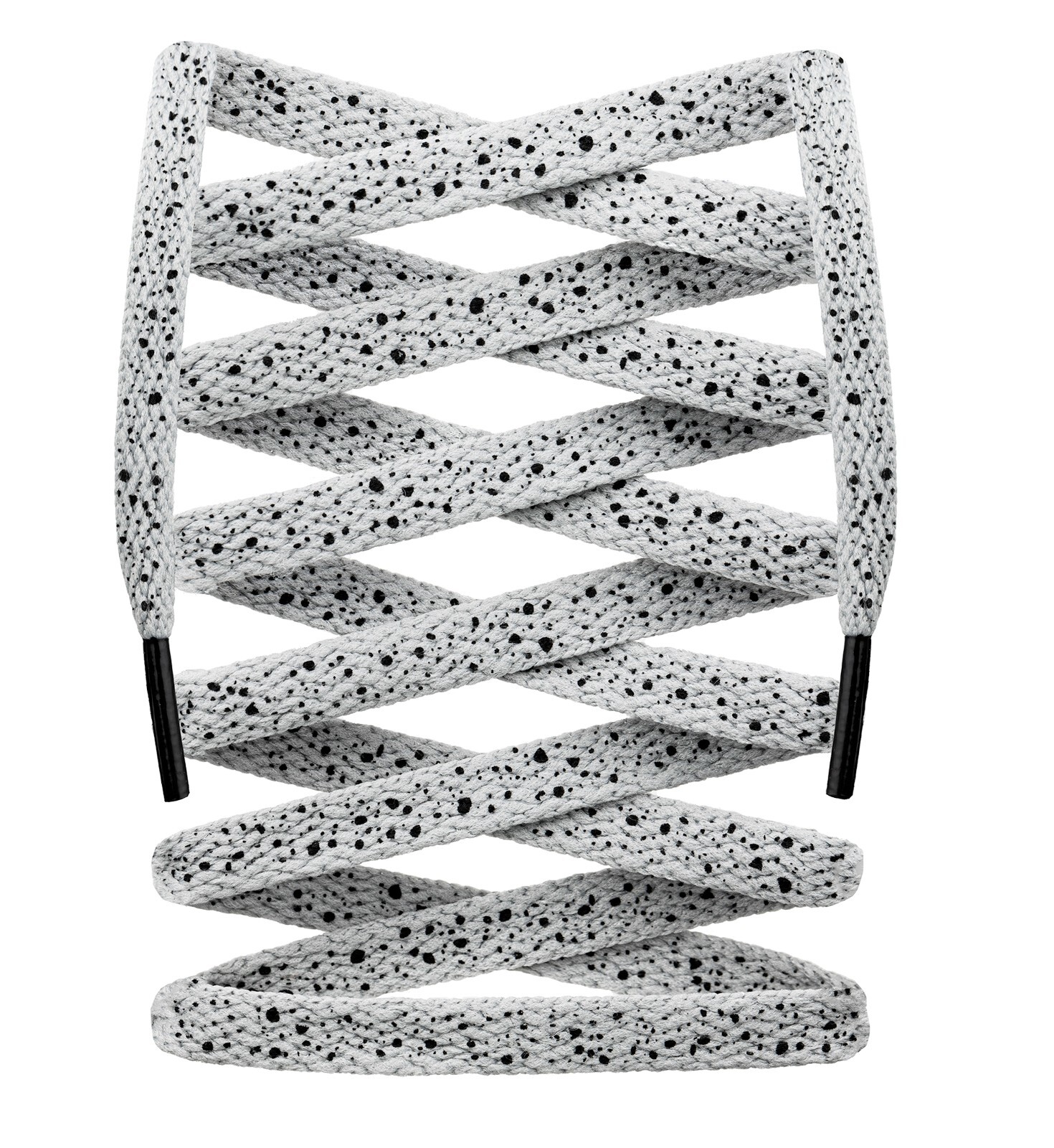 LitLaces – Custom Flat Shoe Laces Spotted Splatter Cement AJ3 AJ4 Colored Tips