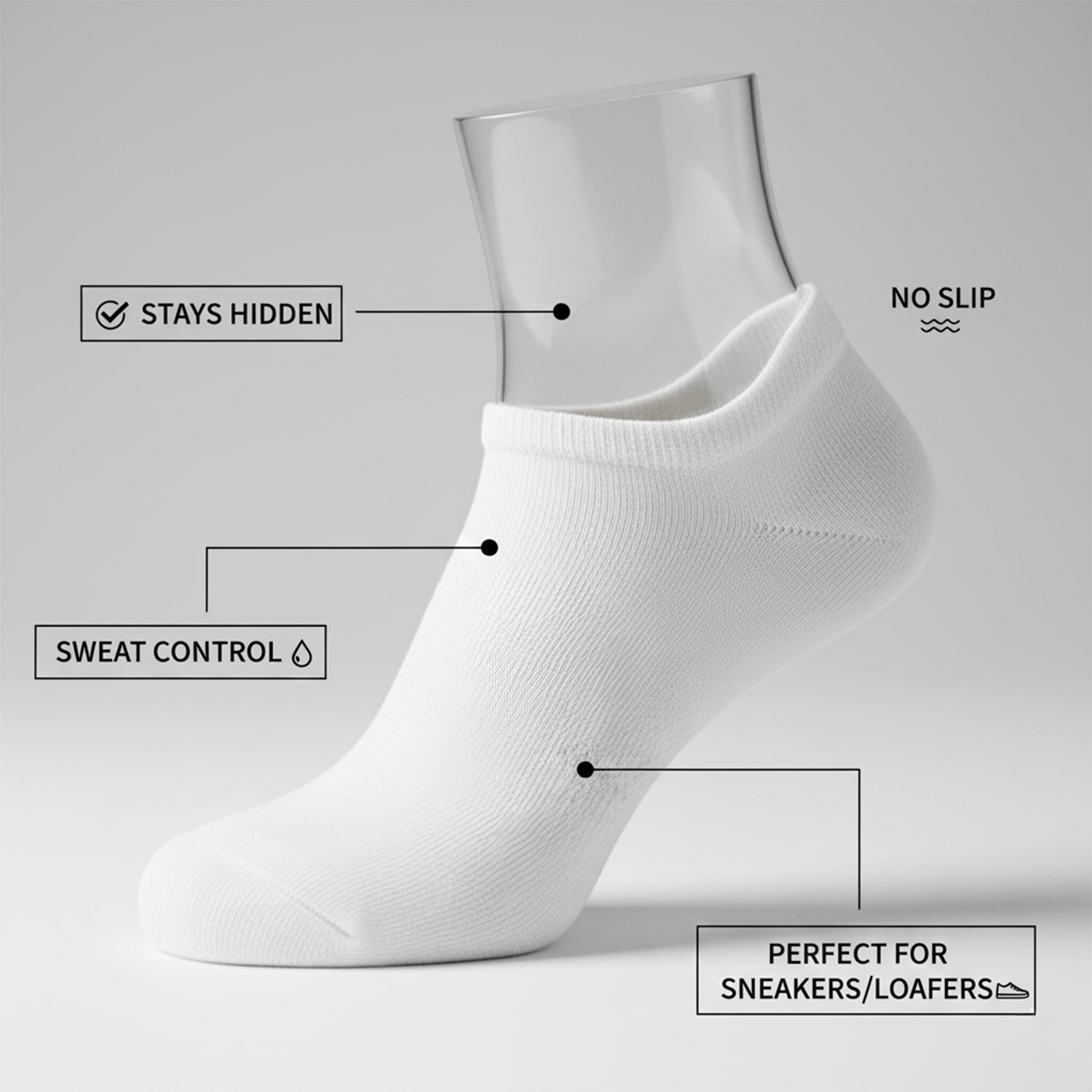3-12 Pairs Men Invisible No Show Nonslip Loafer Low Cut Solid Cotton Socks 10-13
