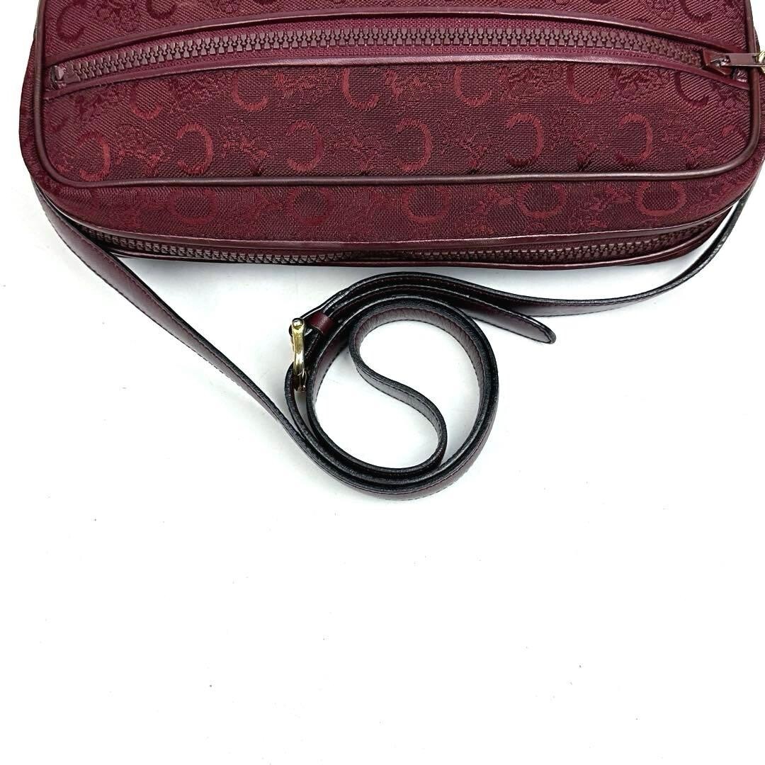 CELINE Shoulder bag C Sulky Macadam Canvas Leather Vintage Auth From Japan