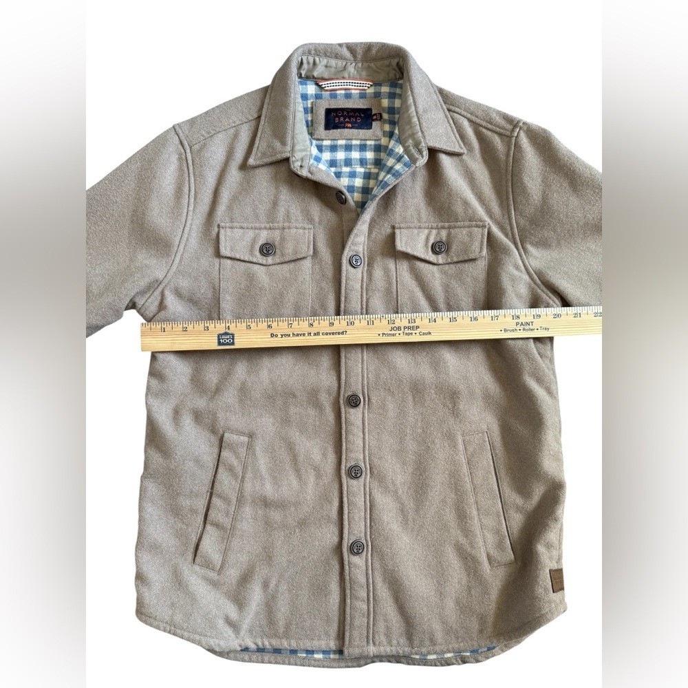 The Normal Brand Wool Blend Shirt Jacket Brown Plaid Lined M