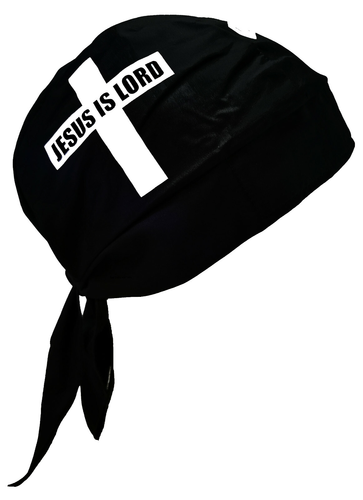 Jesus is Lord with Cross Christian Doo Rag Black Skull Cap Chemo Bandana Wrap