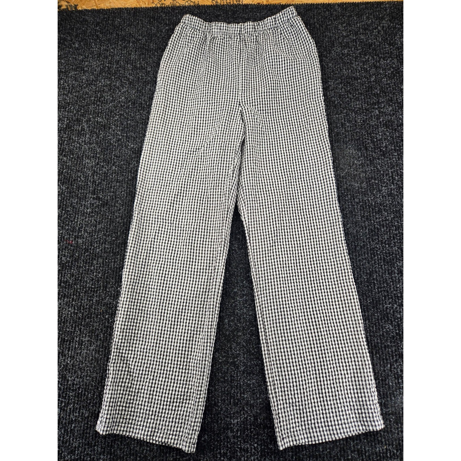 New Look Womens Gingham Checkered Straight Leg Pants Black White Medium RN57686