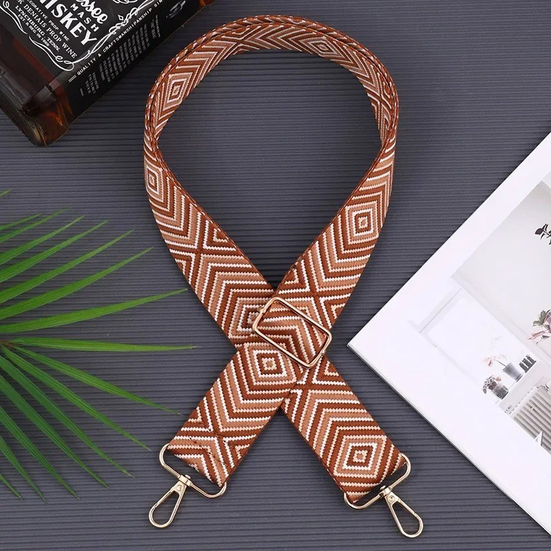 Adjustable Wide Shoulder Strap for Women, Nylon Replacement Bag Strap with Hardw