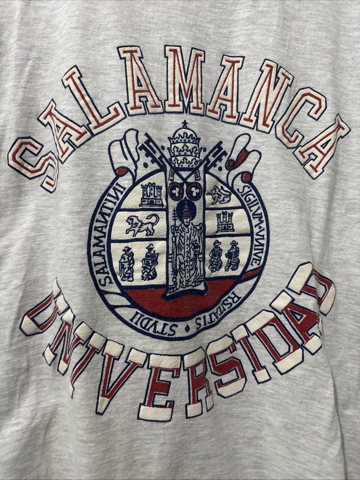 Vintage Universdad Salamanca Spain T Shirt Size S University Crest Logo College