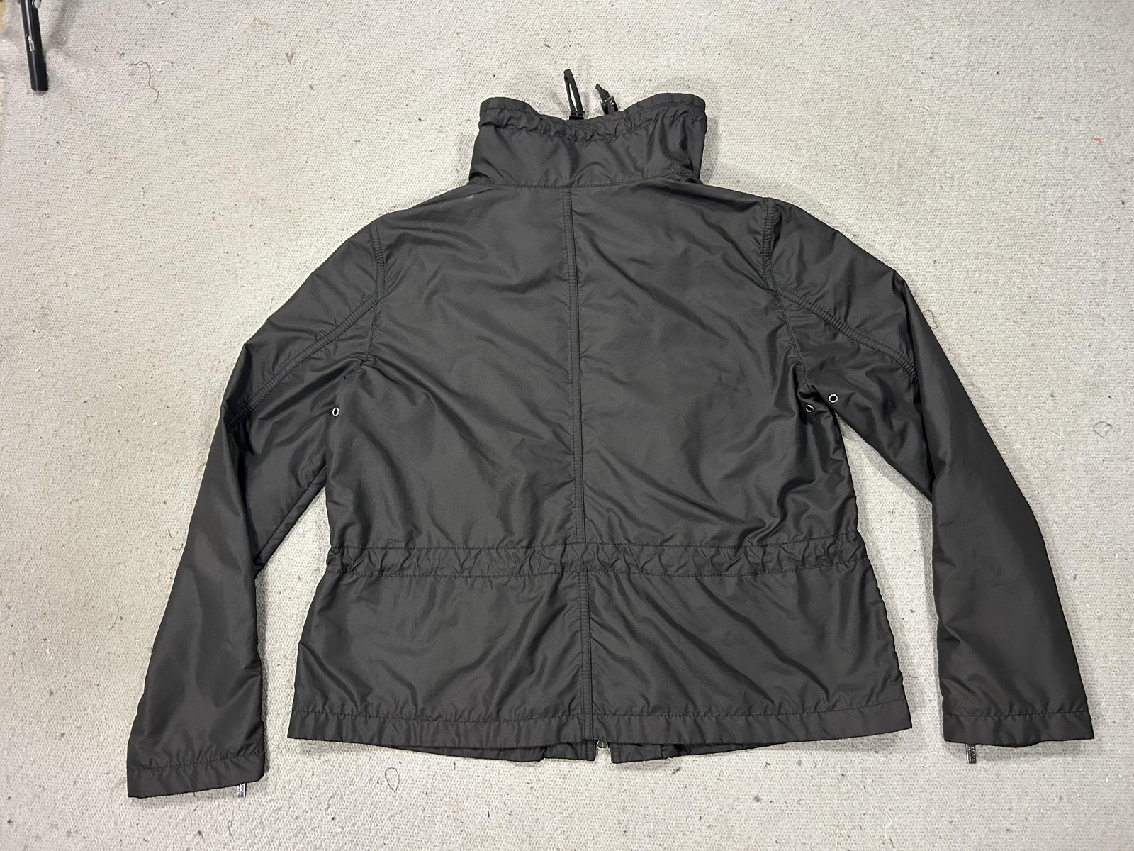 Armani Collezioni Jacket Womens 10 Black Windbreaker Full Zip Travel Luxury
