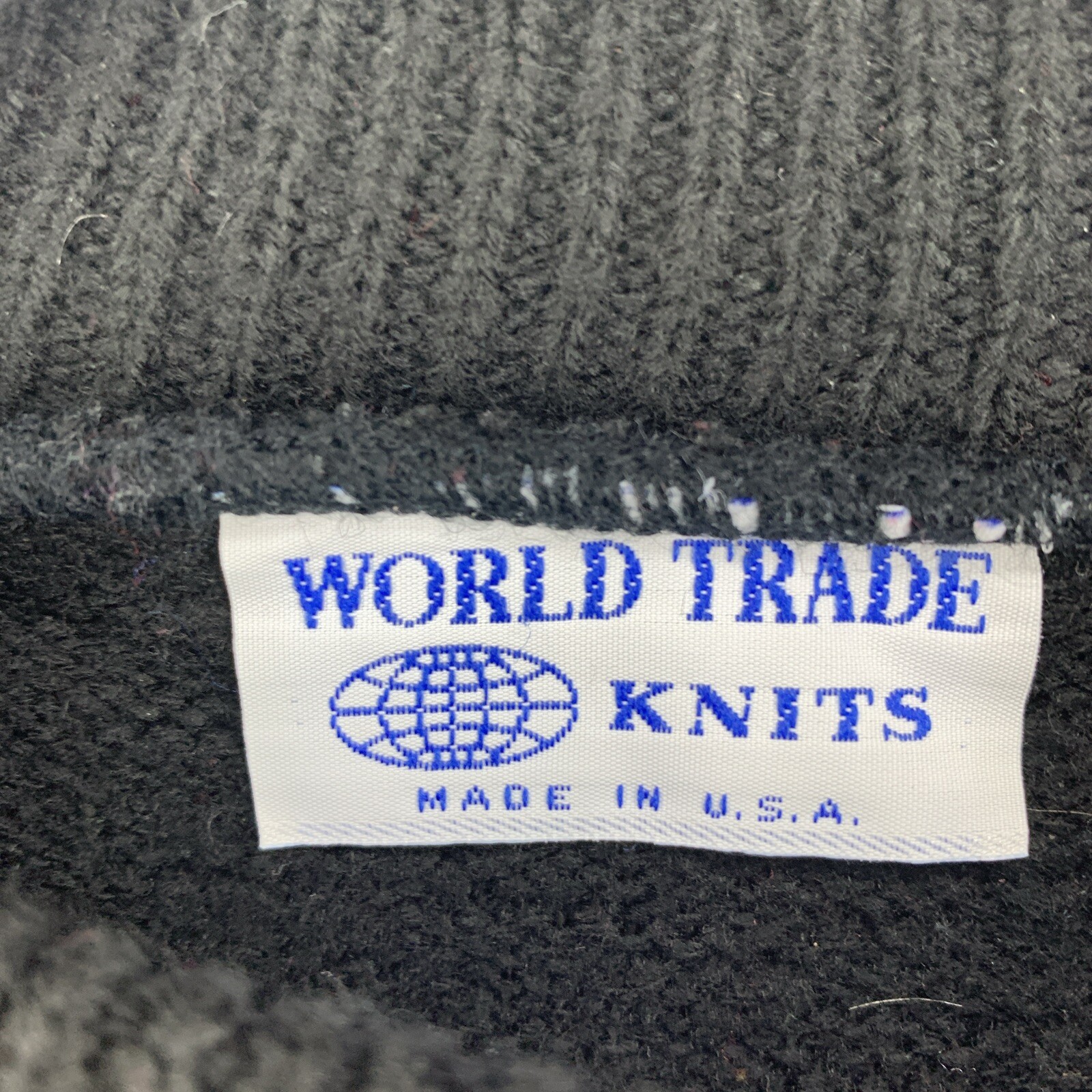 Vtg World Trade Knits Sweater Pullover Mock Neck USA Fair Isle Tunic