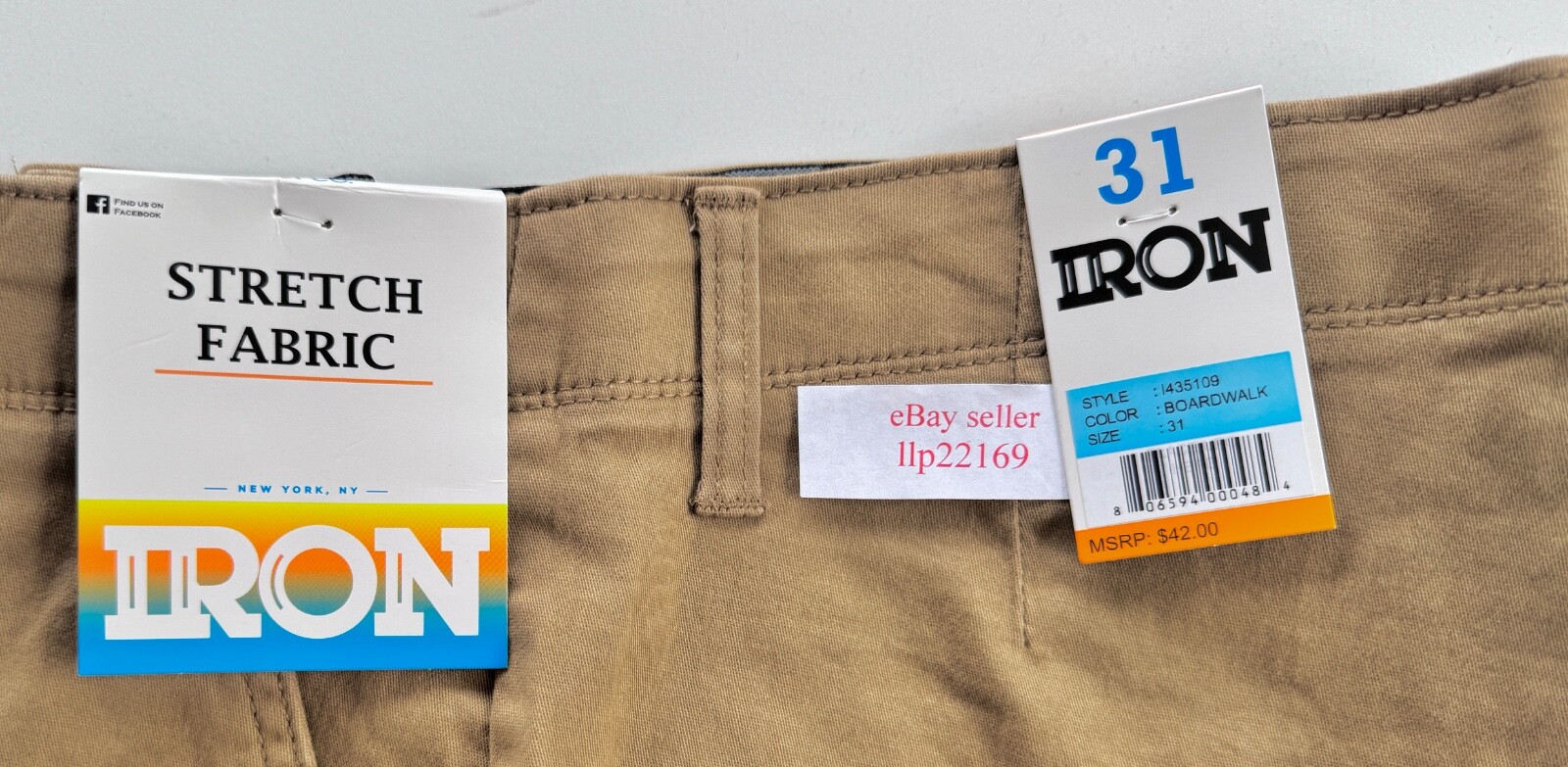 IRON CO Men’s Stretch Shorts (SIZE 31) Flex Waist Flat Front BOARDWALK New Tag!