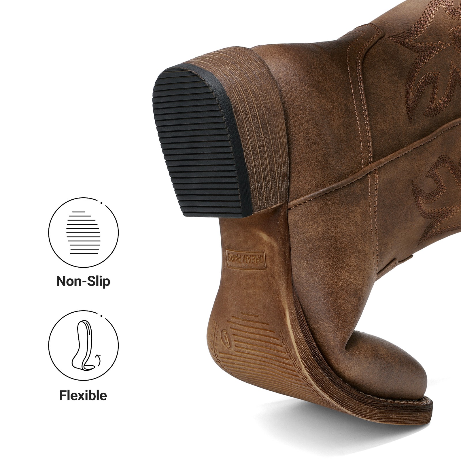 Cowboy Cowgirl Boots for Women Wide Square Toe Western Mid Calf Boots