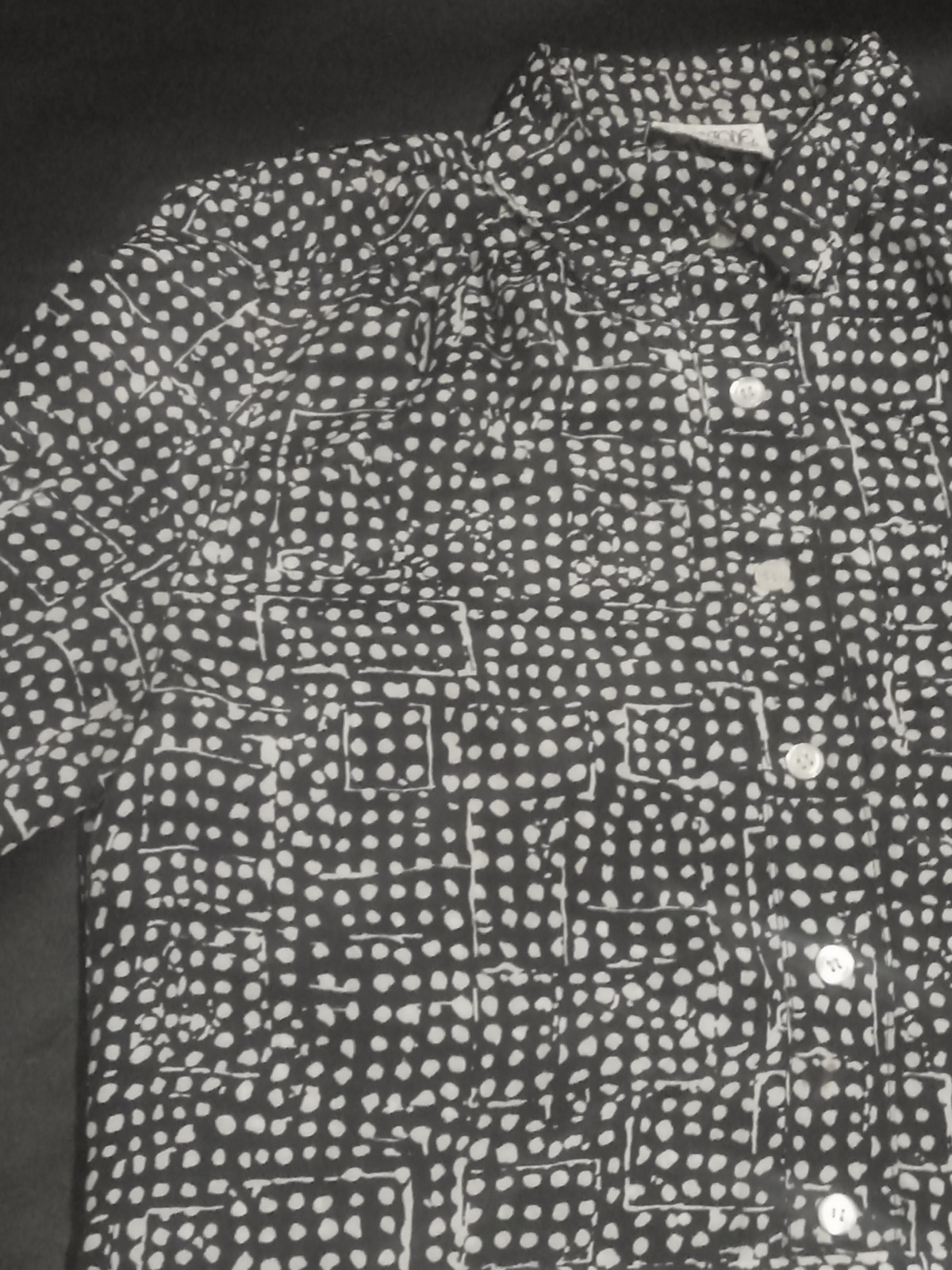 Brownstone Studio New York Shirt Dress Size 12 Black White Polka Dot Belted USA
